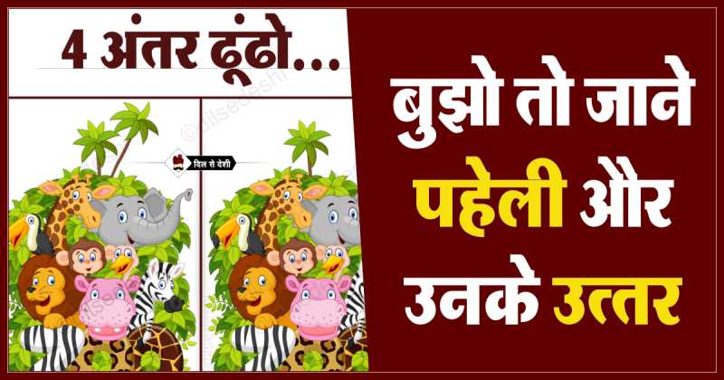 अंतर ढूंढो पहेली क्र 13 का उत्तर | Antar Dhundo Picture | Antar Batao Images | Dil Se Deshi