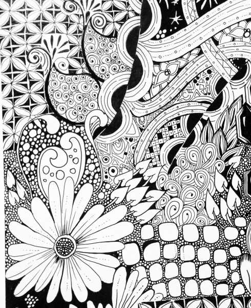 A Bunch Of Tangled Patterns | Zentangle Inspired Artwork
