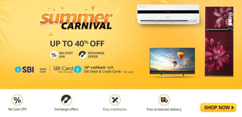 Amazon Summer Sale Begin From 07 April To 10 April (Extra 10% Cashback With SBI Cards)