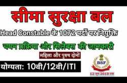 BSF Head Constable Recruitment 2019 | BSF Exam Syllabus | BSF Selection