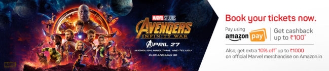 BookMyShow Avengers Infinity War Offer - Get Huge Discount