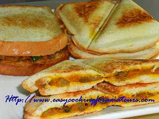 Bread Toast Iyengar Bakery Style/Spicy Onion And Carrot Sandwich