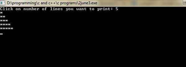 C Program 11: To Print A Right Angled Triangle