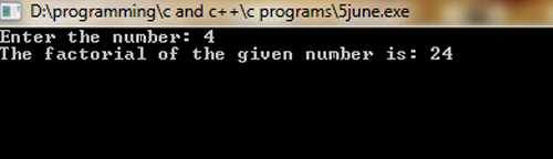 C Program 15: To Find The Factorial Of A Number Using For Loop
