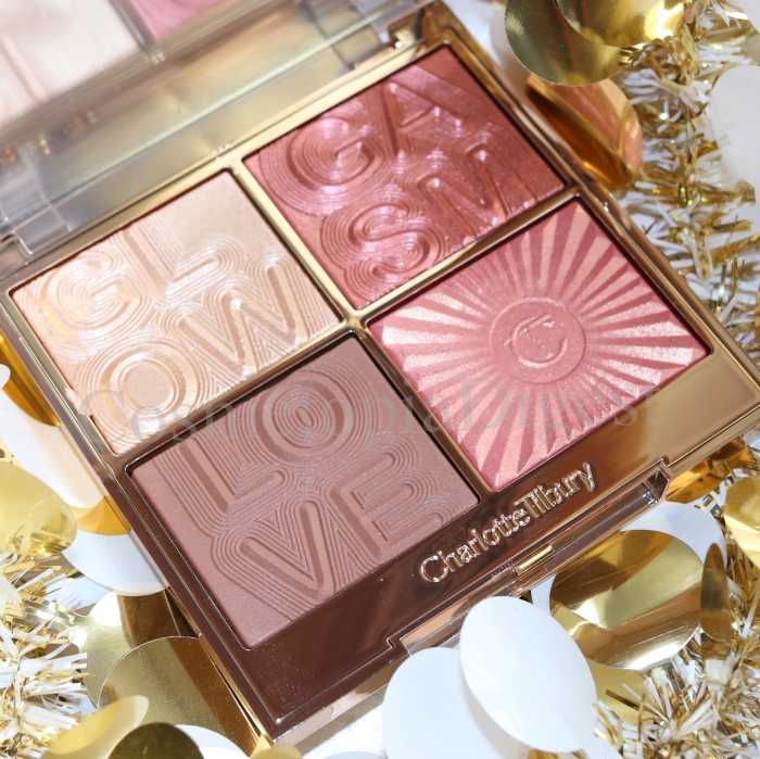 Charlotte Tilbury Glowgasm Face Palette On Textured Medium-Tan Skin