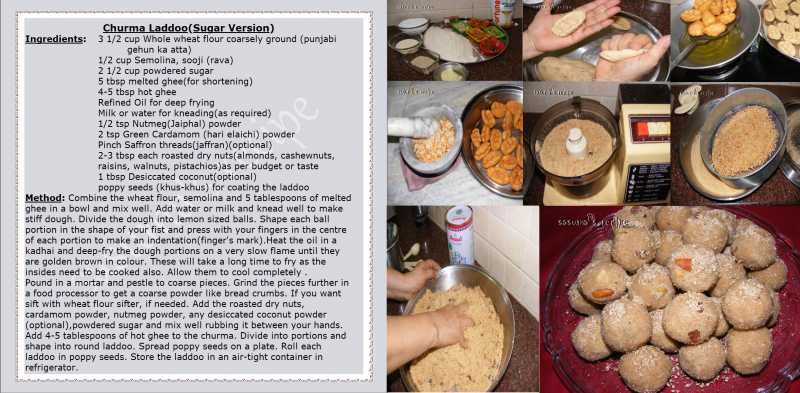 Churma Laddoo(Sugar Version)Whole Wheat Laddoo