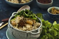 Coconut Rice   Wilted Greens