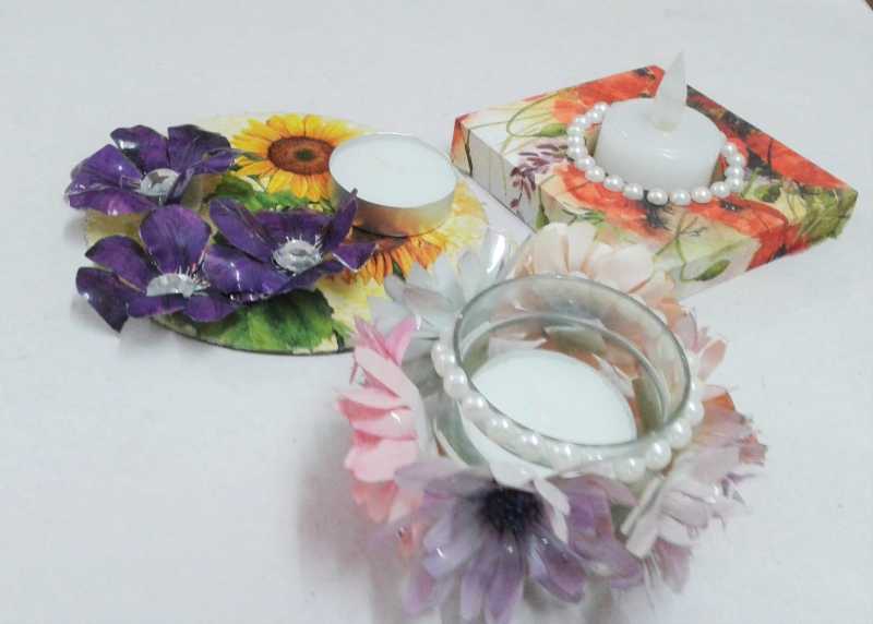 Decoupage And Sospeso Trasparente Candle Holders