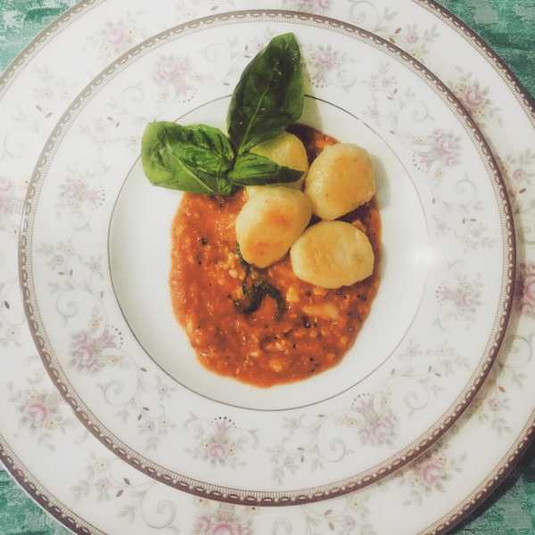 Divine And Delicious ~Gnocchi With Red Pepper Sauce !