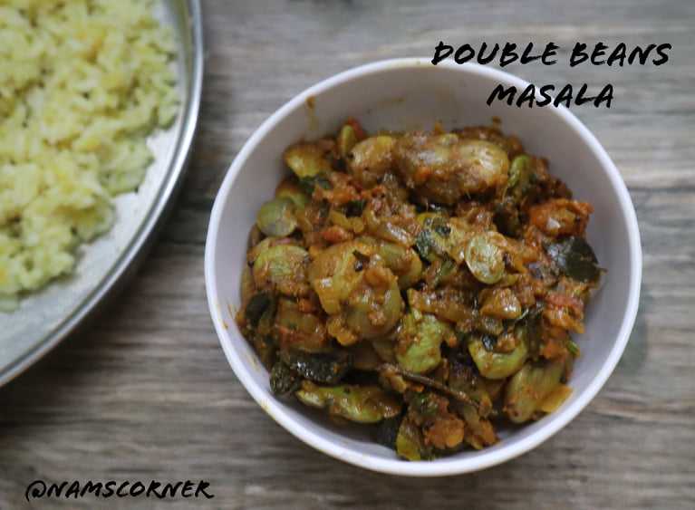 Double Beans Masala Recipe | Double Beans Curry - Nams Corner