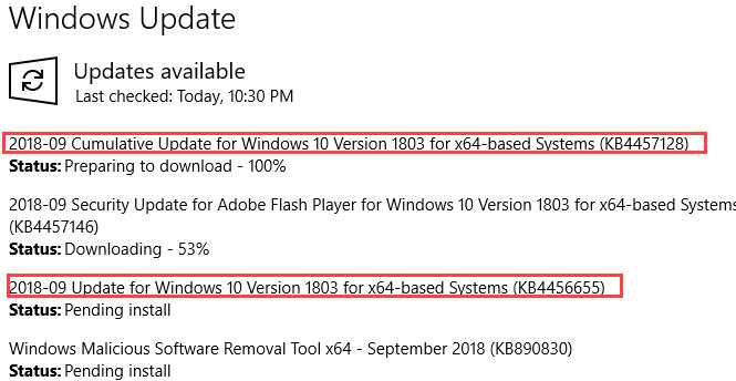 Download KB4457128 & SSU KB4456655 For Windows 10 Version 1803