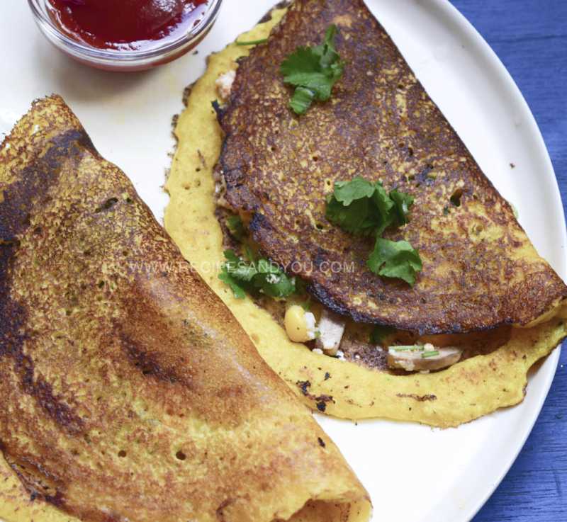 Easy Lentil Crepes | Moong Dal Cheela | Vegan And Gluten Recipe Free With Indo Italian Filling | Recipes & You