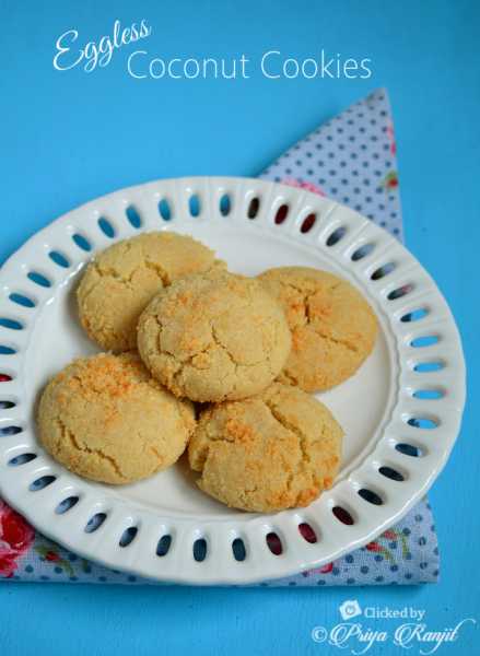 Eggless Coconut Cookies | Easy Eggless Baking Recipes