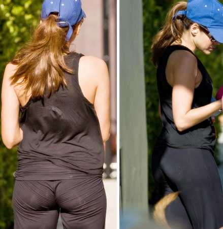 Eva Mendes Wet Back After Workout Or Bikini After Swimming