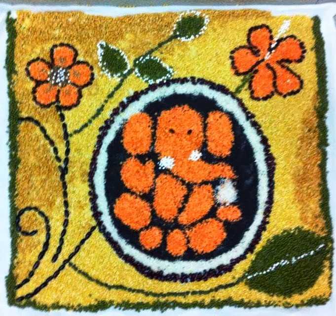 First Award Winner Rangoli Made With Grains