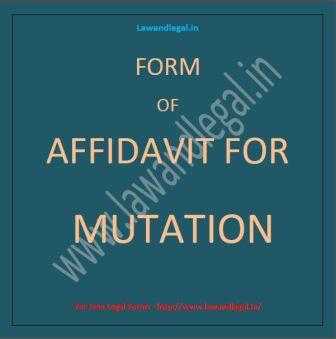 Form Of Affidavit For Mutation