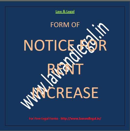 Form Of Notice For Rent Increase