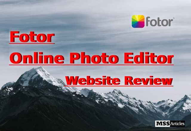 Fotor Online Photo Editor - Website Review