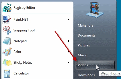How To Add Videos To Start Menu On Windows 7