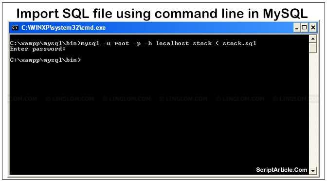 How To Import An SQL File Using Command Line In MySQL? - ScriptArticle.com