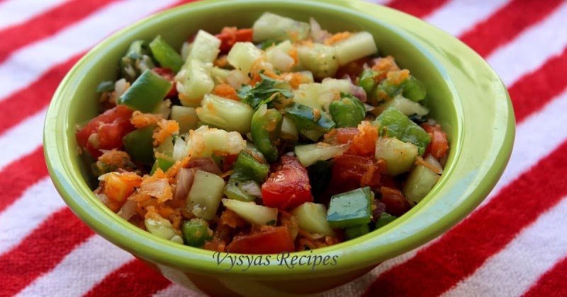 Kachumber Salad - Vegetable Salad (Cucumber Tomato Onion Salad)