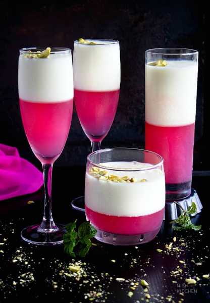 Mahalabia With Rose Jelly | Middle Eastern Milk Pudding | Video | Nish Kitchen