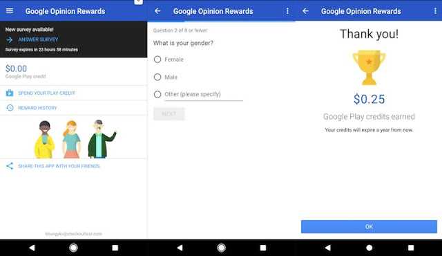 Make Online Credit And Rewards With Google Opinion Surveys App For Solving Surveys 