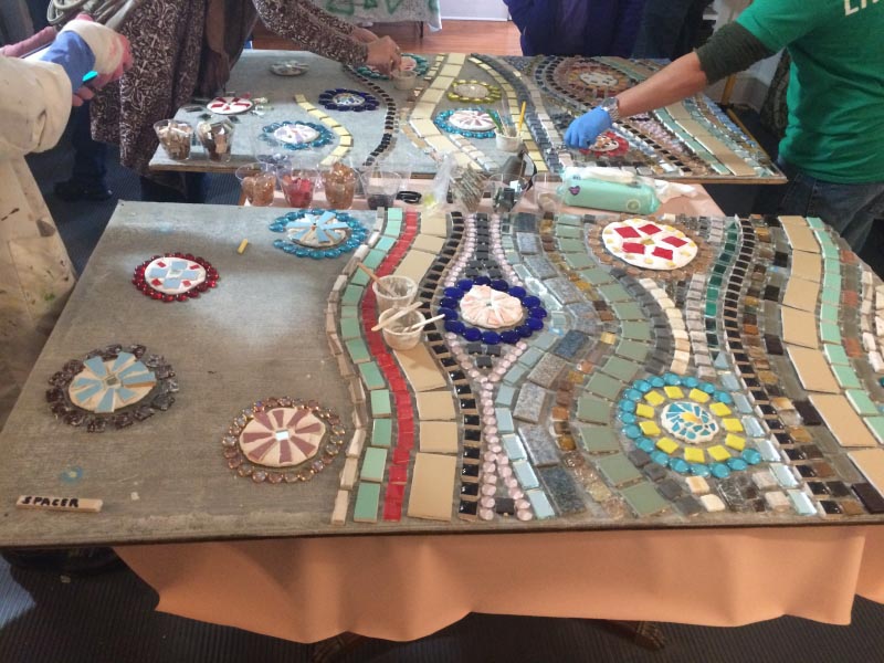 Making A Mosaic Art Mural On Martin Luther King Jr. Day