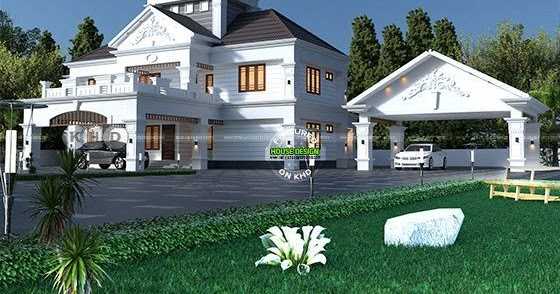 Modern Sloped Roof Luxury Home Plan 4500 Sq-ft