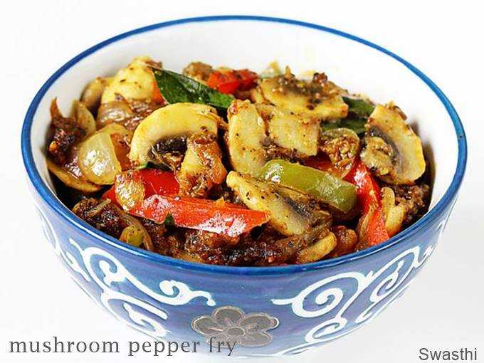 Mushroom Pepper Fry Recipe  (Pepper Mushroom)