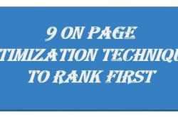 On Page Optimization Techniques to Rank First