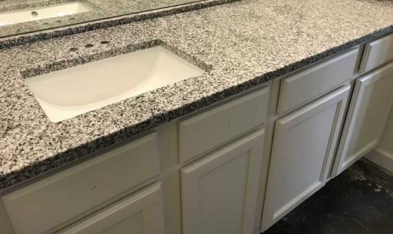 Project Profile: Bianco Sardo Granite Bathroom Vanity In Atlanta, GA Granite Countertop Warehouse