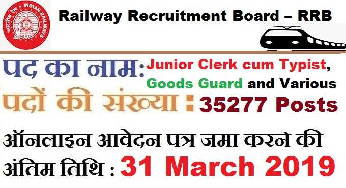 Railway Recruitment Board 2019, Rrb Recruitment 2019 Notification
