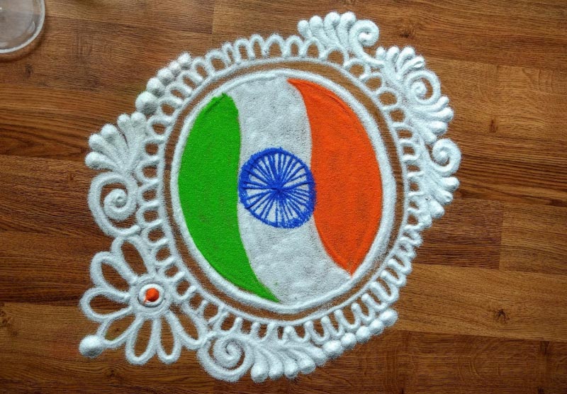 Rangoli Designs With Dots For Independence Day 2018 - Bhommali