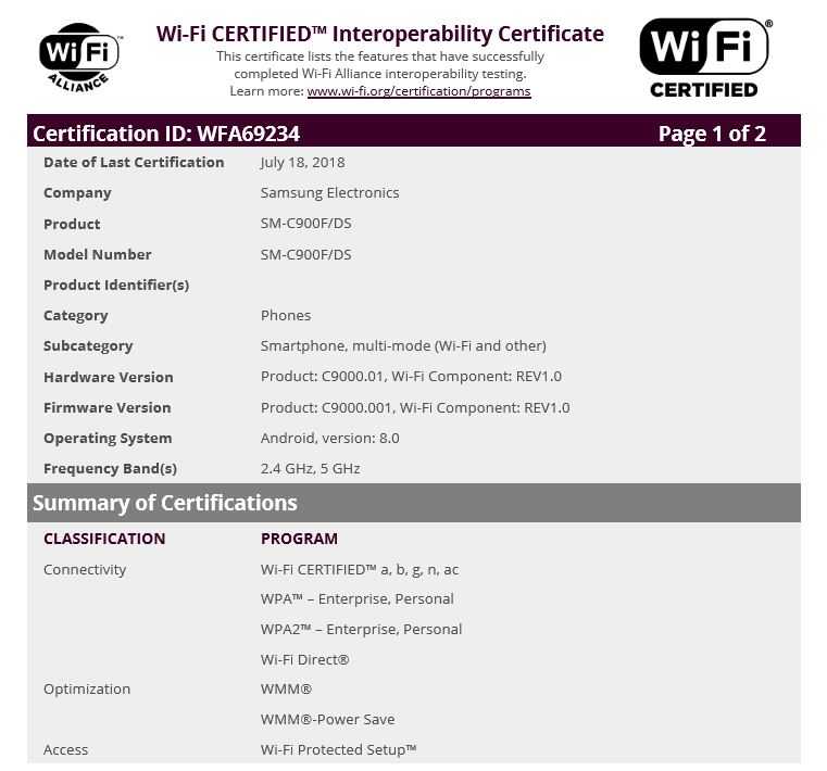 Samsung J3 2017 And C9 Pro : Oreo 8.0 - WiFi Certificate