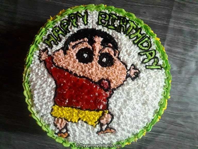 Shinchan Cake Recipe | Birthday Cake Recipe - THE YUMMY DELIGHTS