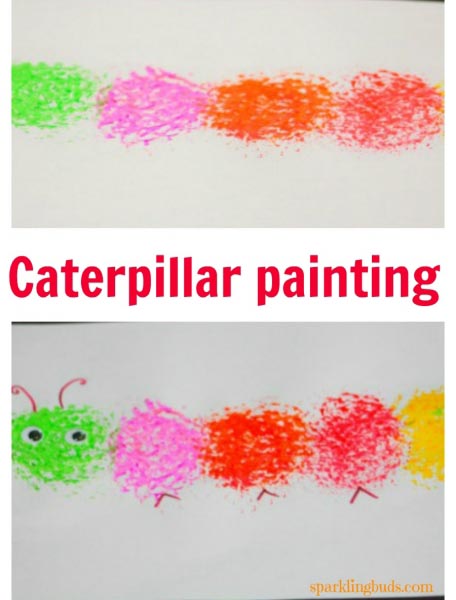 Simple Painting Idea - Caterpillar Painting - Sparklingbuds