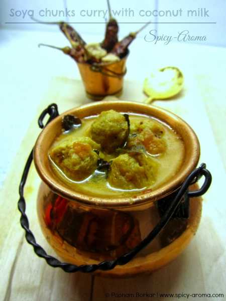 Soya Chunks Curry With Coconut Milk (without Onion And Garlic)