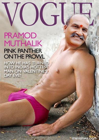 Sri Ram Sena’s Pramod Muthalik Caught Wearing The Pink Chaddis That He Was Gifted In 2009