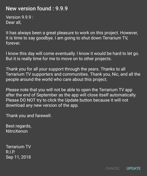 Terrarium TV: The Popular Pirate App Shuts Down