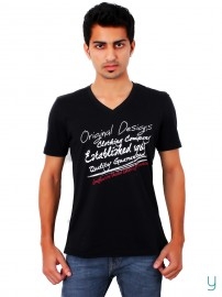 UCB Men Black T Shirt Worth RS.799 @ RS. 400