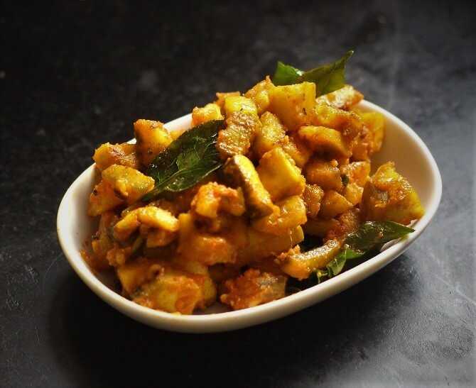 Vazhakkai Poriyal, Raw Banana Poriyal, Plantain Stir Fry - Fas Kitchen