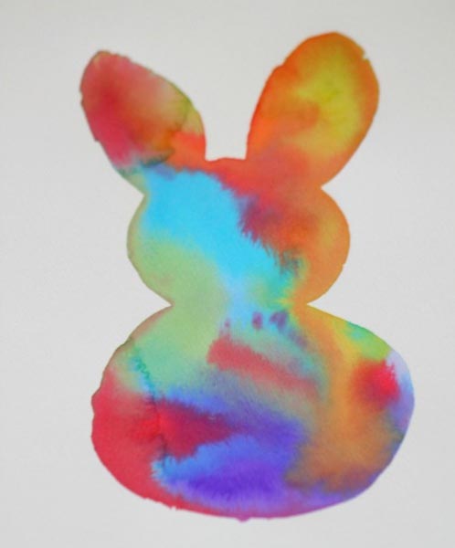 Watercolor Painting Ideas : Positive And Negative Bunny - Sparklingbuds