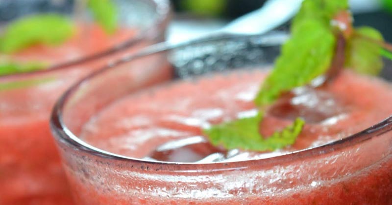 Watermelon, Mint And Lime Slushie Recipe | 4 Ingredient Watermelon Slushie