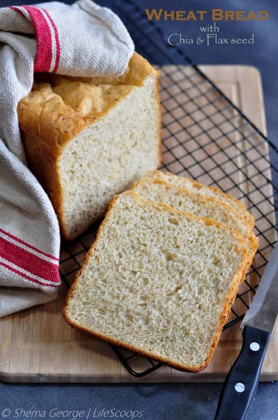 Wheat Bread With Chia And Flax Seed (With & Without Bread Machine)