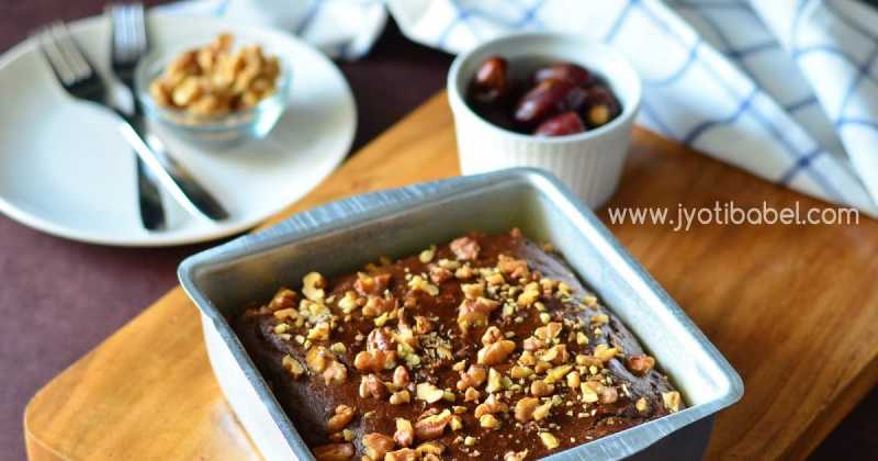 Whole Wheat Dates & Walnut Cake (Eggless) | How To Bake Dates Cake | Healthy Cake Recipes