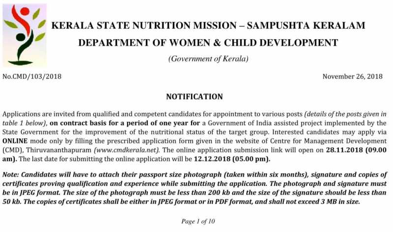 Kerala Recruitment 2019, Kerala Notification 2019, Kerala Employment News