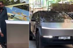 Sanjay Dutt Seen in an Imported Tesla Cybertruck in Mumbai